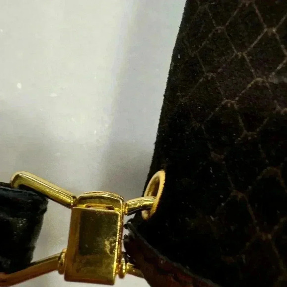 Fortuna brown croc embossed suede & leather small crossbody bag. - Picture 14 of 16